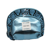 Nine West -2-PC PYTHON AND METALLIC PU DOME COSMETIC BAG SET